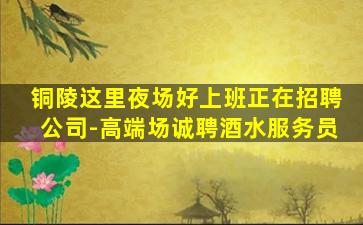 铜陵这里夜场好上班正在招聘公司-高端场诚聘酒水服务员